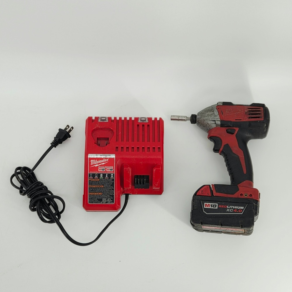 Milwaukee M18 1/4" Impact Driver 2650-20 w/ XC4 Battery & M12/M18 Charger Tested